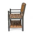thumbnail image 5 of GDF Studio Kuhn Indoor/Outdoor Acacia Wood Bench with Shelf, Teak and Black, 5 of 6