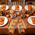 thumbnail image 2 of 2026 Halloween Indoor Decorations Thanksgiving Decorations Home Decor Faux Ribbon Ornaments Season Pumpkin Wreath Bow, 2 of 6