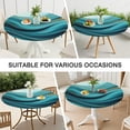 thumbnail image 7 of Teal Marble Gold Wave Pattern Round Fitted Tablecloth with Elastic Edge,Dining Table Cover Waterproof,Outdoor Round Tablecloth for Camping,Dining,Indoor and Outdoor, 7 of 7
