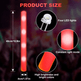 thumbnail image 3 of 102Pcs LED Light Up Foam Sticks with Color Flashing, Glow Party Supplies for Wedding Birthday, Raves, Concert, Camping, New Year, Carnival, Halloween Christmas, Red Flashing Lights, 3 of 12