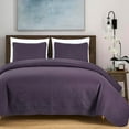 thumbnail image 3 of Chezmoi Collection Luca 3-Piece Oversized Bedspread Set, Queen Size, Purple, Summer Quilt Lightweight Microfiber Bedspread 100 x 106, Floral Medallion Pattern Coverlet for All Season, 3 of 9