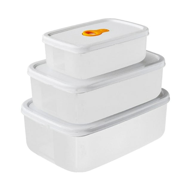 Bwiyojiz 1050ml#6.9x4.7x2.6"+715ml#6.3x4.3x2.2"+310ml#4.7x3.1x1.8" Refrigerator Storage Sealed Preservation Box Set Food Can Be Heated in a Microwave Oven, Lunch Box, Meat Special Home Organization