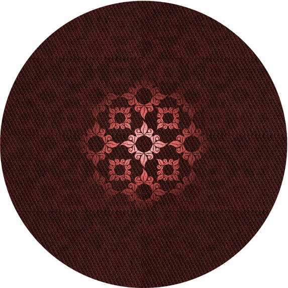 Ahgly Company Machine Washable Indoor Round Transitional Chocolate Brown Area Rugs, 6' Round