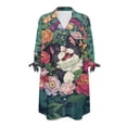 thumbnail image 7 of SCRAWLGOD Floral Cat Cardigan for Women 3/4 Sleeve Size XL Open Front Cardigan for Women Plus Size Button Down Blouses V Neck Womens Blouses Summer Tops, 7 of 7