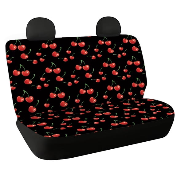 Chririnla Red Cherry Pattern Non-Slip Car Seat Covers for Car Interior Auto Interior, Waterproof Rear Seat Covers Decorative Back Seat Protectors
