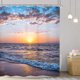 thumbnail image 1 of Cortina de ducha con diseño de playa y océano, 60 x 72 pulgadas, diseño de costa azul, amanecer, atardecer, cielo marino, paisaje escénico, olas vívidas, costa de Hawái, decoración de baño, tela de, 1 of 4