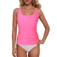 thumbnail image 1 of Haut de Bikini Rehausseur à Armatures à Lacets pour Femme avec Couverture Complète, Tankini Court de Bain, 1 of 8