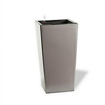 Algreen Modena 22-In. Square Taper Planter, Self-Watering, Matte Granite