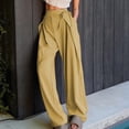 thumbnail image 5 of Lmnyox Fashion High Waist Pants for Women Wide Leg Drawstring Trousers with Pocket Summer Trendy Palazzo Pants, 5 of 7