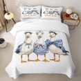thumbnail image 2 of spefrowx Watercolor Sailor Seagull Twin Quilt Set for Girls Boys, Blue Stripe Bow Coastal Bird Twin Coverlet Set, 2 Pieces, 2 of 7