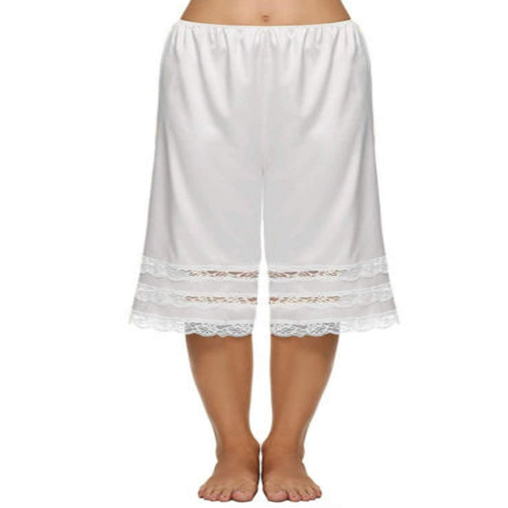 Pantalon de Pyjama en Satin pour Femmes avec Dentelle Bas de