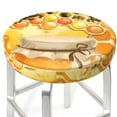 thumbnail image 3 of Lsque Honey Bee Round Bar chair cushion covers Velvet Fabric Premium Comfort Protects from Scratches and Stains for 14-17 Inch Chair- 13 inch, 3 of 7