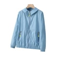 thumbnail image 2 of Mdesiwst Sun Protection Jacket Waterproof Quick Dry Windbreaker Hooded Fishing Hunting Clothes Lightweight Full Zipper Side Pockets Spring Autumn Jacket for Men Women, 2 of 7