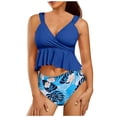 thumbnail image 2 of TIMIFIS Two Piece Tankini Swimsuit for Women High Neck Ruched Tummy Control Top with Bottom Bathing Suits, 2 of 7