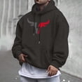 thumbnail image 2 of Valora Men Sweatshirt Men's Hoodies Sweatshirts Casual Bull Head Graphic Drawstring Pullover Hoodie for Everyday Comfort and Versatility Dark Gray XS, 2 of 5