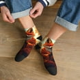thumbnail image 3 of Pofeuu Maple Leaf Meditating Fox Print 30cm Socks, Adult Running Hiking Socks for Youth and Adult, 3 of 7
