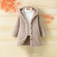 thumbnail image 2 of ZACPNCV Winter Jacket for Girls Fuzzy Fleece Jacket Casual Button Down Sherpa Overcoat Faux Fur Jackets Outwear Khaki, 2 of 8