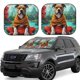 thumbnail image 1 of Balery Meditating French Bulldog Parasol para parabrisas de coche de 2 piezas | Parasol plegable para parabrisas delantero de coche para la mayoría de sedanes-Small, 1 of 6