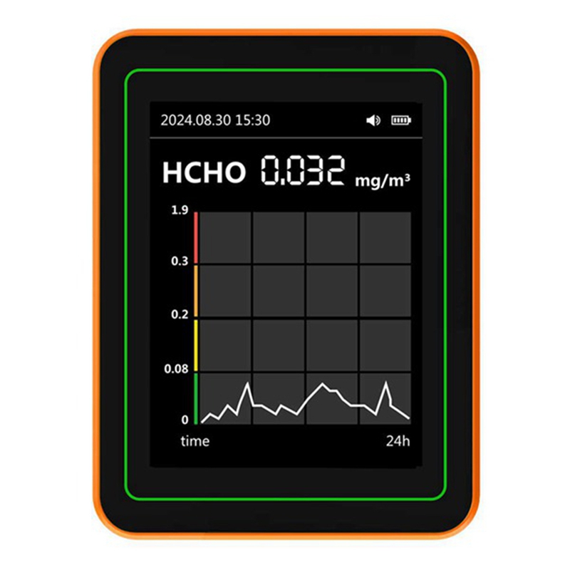 Air Quality Detector 12 in 1 Air Quality Tester Temperature Humidity Meter CO/CO2/HCHO/TVOC//PM2.5/PM10 Black