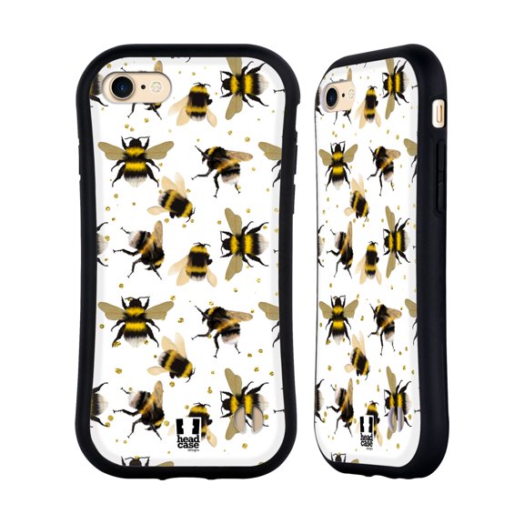 Head Case Designs Bees Pattern Hybrid Case Compatible with Apple iPhone 7 / 8 / SE 2020 & 2022