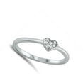 thumbnail image 4 of Clear CZ Tiny Delicate Promise Heart Ring .925 Sterling Silver Band White Jewelry Female Size 8, 4 of 4