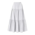 thumbnail image 4 of Women's Linen Solid A Line Wrap Skirt - Drawstring, Ruffle Hem, High Waisted, Sexy Beach Maxi Skirt, 4 of 4
