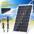 thumbnail image 1 of Yeacher 40W Monocrystalline Solar Panel Off Grid High Efficiency Module IP65 Water Resistant for Home RV Car Boat Electronic Device, 1 of 8