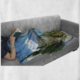 thumbnail image 6 of Central America Soft Flannel Fleece Throw Blanket, Real Image of Bay of Lake Atitlan with View of San Pedro Volcano, Cozy Plush for Indoor and Outdoor Use, 50" x 60", Multicolor, by Ambesonne, 6 of 6