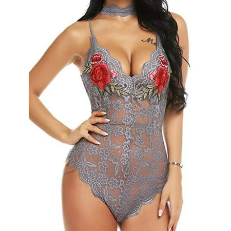 

Women Sexy Lingerie Lace Babydoll Bodysuit Erotic Crotchless Underwear Nightwear