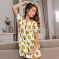 thumbnail image 3 of Pofeuu Qutumn Tree Print Women's Loose Fit Short Sleeve Nightgown, Comfortable Sleep Dress for Women, Casual Lounge Sleepwear, Soft Cotton Sleep Dress, 3 of 6