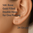 thumbnail image 3 of Sol and Venus LLC Double Hoop Earrings for Single Piercing, 1 Pair Rose Gold Filled Spiral Twist Lobe Cartilage Helix Hoop Earring Double Hoop Earrings for One Hole 10mm 22 GA, 3 of 12