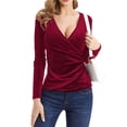 thumbnail image 2 of Sudadera Mujer Otoño Invierno Cuello en V Jersey Causal Elegante Tops sueltos, 2 of 6