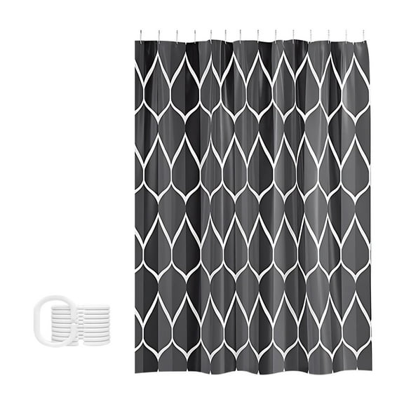 CuiLiyq Black White Grid Shower Curtain Liner for Bathroom, 78.7" x 70.8" Thicken Canvas Fabric Shower Curtains with Grommet and Hooks, Water Resistant Multipurpose Shower Curtain for Home Use (B)