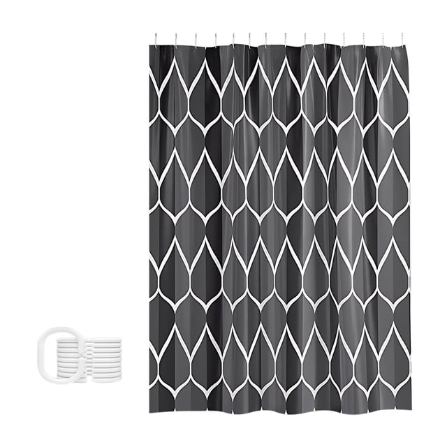 Kyusrd Rideau de Salle de Bain Imperméable Tissu Non Perforé Rideau de Toilette Haut de Gamme Ombrage Rideau de Porte de Douche