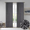 thumbnail image 5 of Room Darkening Poly Velvet Rod Pocket/Back Tab Curtain Panel Pair(2 Pcs Window Panels),Charcoal Polyester Household Supplies Décor Curtains, 5 of 10
