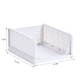 thumbnail image 3 of VECELO 4 Pack Stackable Plastic Storage Basket, L-Size Foldable Closet Organizers and Storage Bins Drawer Shelf, Storage Container for Wardrobe Kitchen Bathroom Office, White, 3 of 3