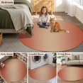 thumbnail image 6 of 3.3ft Round Rug, Red Orange Ombre Non-Skid Rubber Backing Large Area Rugs - Living Room Bedroom Home Office, Modern Gradient Abstract Art Indoor Floor Mat Carpets Washable Rug, 6 of 9
