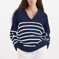 thumbnail image 4 of Deal of the Week Ofreoo Women V-Neck Striped Fall And Winter Long Sleeve Fashion Sweater Business Casual Outfits for Women, 4 of 6