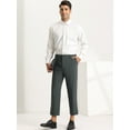 thumbnail image 4 of Lars Amadeus Pantalones De Vestir PaHombre Color Sólido Frente Plano Slim Fit Business Pantalones Recortados Gris oscuro S, 4 of 6