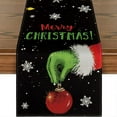 thumbnail image 1 of Christmas Table Runner  Tree Snowman Home Kitchen Dining Table Decoration Noel Gift Linen Tablecloth, 1 of 4