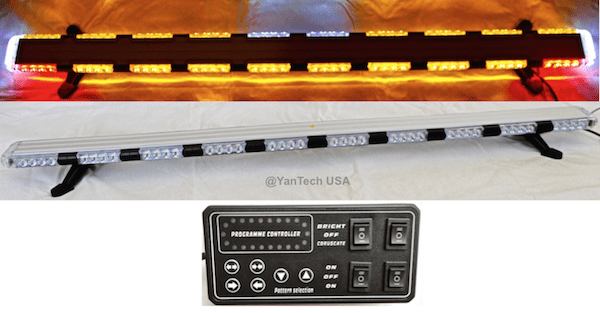24 LED 26" Traffic Advisor Flash Wrecker Emergency Strobe Light Bar Amber&White