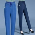 thumbnail image 2 of Aihuaihua Comfijeans Stretch Mom Jeans, Comfy Jeans Woman Over 50, Janemore Comfy Stretchy Jeans for Women Light Blue L, 2 of 7