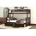thumbnail image 4 of Newest Twin over Full Bunk Bed with Drawers, Convertible to 2 Separate Beds,Espresso Wooden Bunk Bed with Storage, Space Saving 2-in-1 Bed Frame, 4 of 17