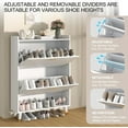 thumbnail image 5 of Vinform Shoes Cabinet with 2 Flip Drawers for Narrow Entryway, Shoe Storage Cabinet Wood Shoe Rack Organizer for Hallway Living Room (White), 5 of 8
