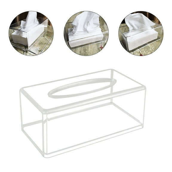 BRIGHTFUFU 1Set Tissue Box Clear Toilet Paper Container Acrylic Rectangular For Home Use