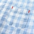 thumbnail image 5 of WOLLED Toddler Baby Boys Short Sleeve Button down Shirt Summer Casual Plaid Shirt for 1-6Y, 5 of 10
