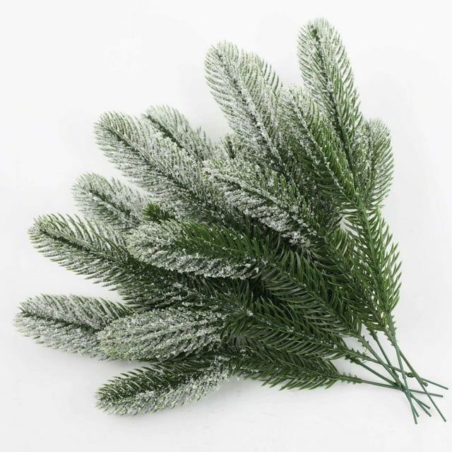 Ramas de aguja artificial pack de 24 – tallos realistas de pino sintético • Vegetación premium duradera • Disposición fácil de jarrones • Accesorio de decoración para bodas navideñas en casa
