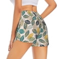 thumbnail image 3 of Bixox Women's Vintage Leaves pattern 2 in 1 Running Shorts - Lightweight Athletic Workout Gym Yoga Shorts Liner with Pockets - Medium, 3 of 5