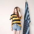 thumbnail image 3 of Saient Women's Elbow Sleeves Top Round Neck Slim Fit Tee Casual Striped Shirt, 3 of 6