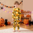 thumbnail image 3 of NOEGOEU Kids Halloween Pajamas Boys Girls Soft Cute Graphic Long Sleeve Top and Pants 2-9 Years (Orange,3-4 Years), 3 of 6